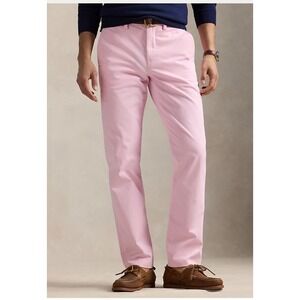 Polo Ralph Lauren Preston Pant Pink Cotton Chino Flat Front Men Size 34x31.5
